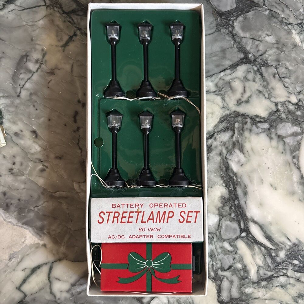 DEPARTMENT 56 Street Lamp Set 6 Lights Christmas Village Battery 60in 3636-6